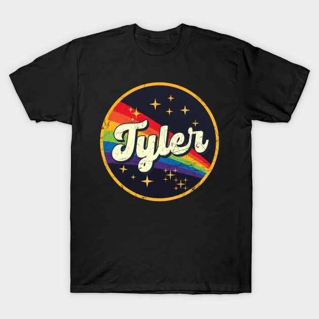 Tyler // Rainbow In Space Vintage Grunge-Style T-Shirt by LMW Art